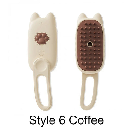 Steamy Brush Electric Spray Cat Hair Brush 3In1 Pet Hair Removal Tool 360° Rotating Handle Silicone Multifunctional Massage Comb | Essentials