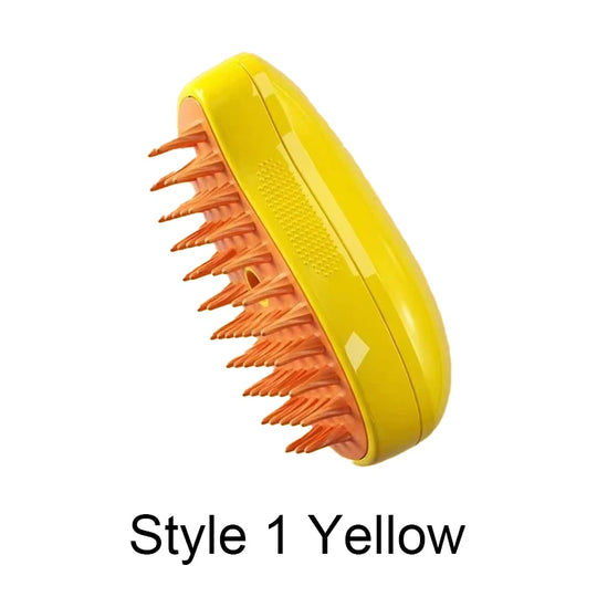 Steamy Brush Electric Spray Cat Hair Brush 3In1 Pet Hair Removal Tool 360° Rotating Handle Silicone Multifunctional Massage Comb | Essentials