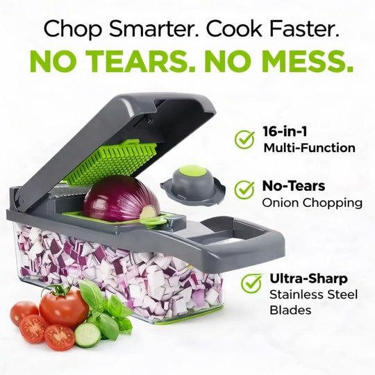 All-in-One Vegetable & Onion Chopper Pro (16-in-1)