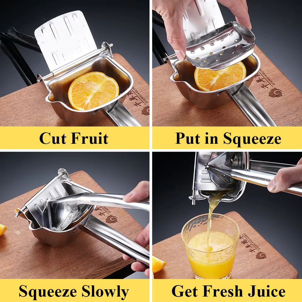 Manual Fruit Juicer – Aluminum Alloy Hand Press for Oranges, Lemons, Pomegranates & More | Essentials