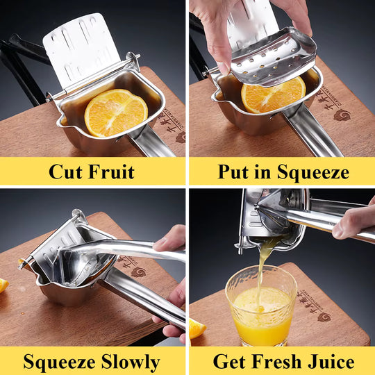 Manual Fruit Juicer – Aluminum Alloy Hand Press for Oranges, Lemons, Pomegranates & More | Essentials