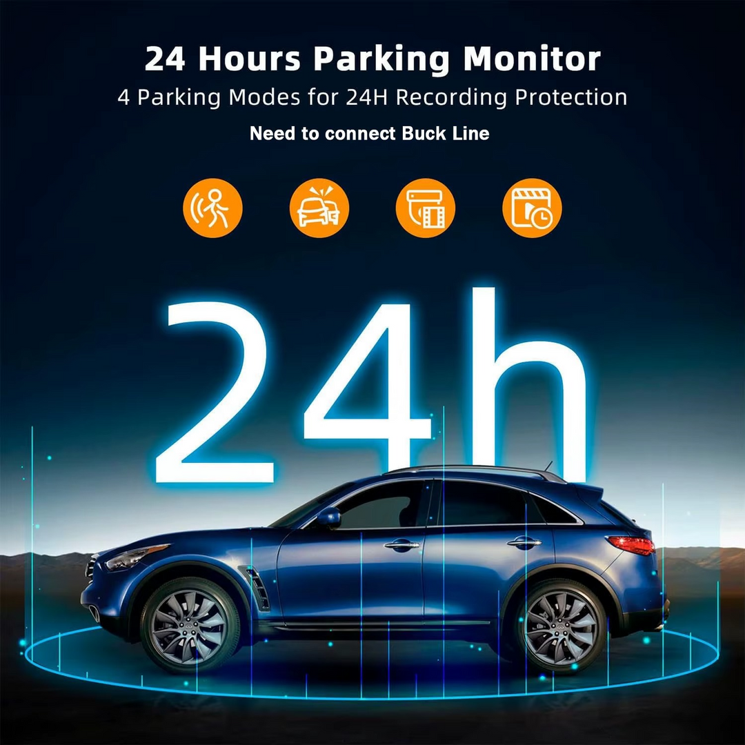 4-Channel Dash Cam – 1080P WiFi HD Car DVR with Front/Rear/Side Cameras, Night Vision & Parking Mode | Essentials