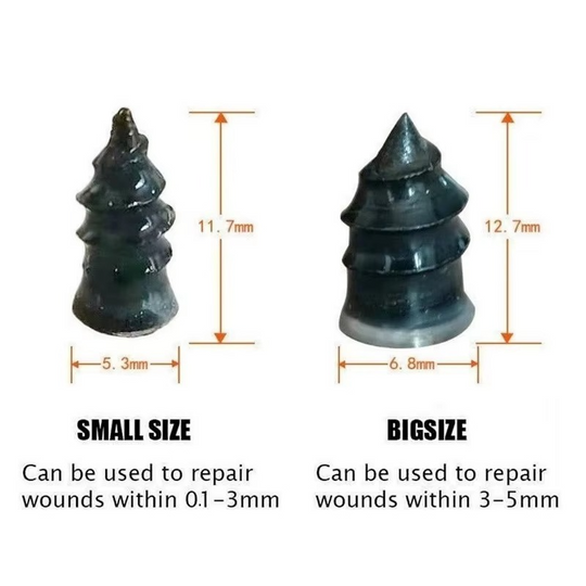 Rubber & Metal Puncture Plug Kit for Quick Flat Tire Fixes -Car, Motorcycle | Essentials