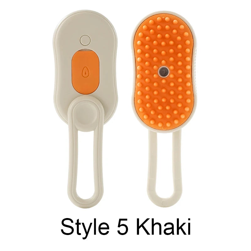 Steamy Brush Electric Spray Cat Hair Brush 3In1 Pet Hair Removal Tool 360° Rotating Handle Silicone Multifunctional Massage Comb | Essentials