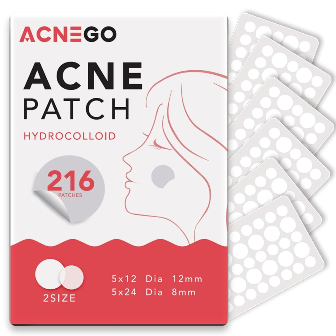 216 Counts Pimple Patches for Face, Hydrocolloid Acne Patches Zit Patches for Face Overnight Care Acne Spot Treatment Patch Cystic Acne Treatment Stickers Blemish Hydrocolloid Cover for All Skin Type