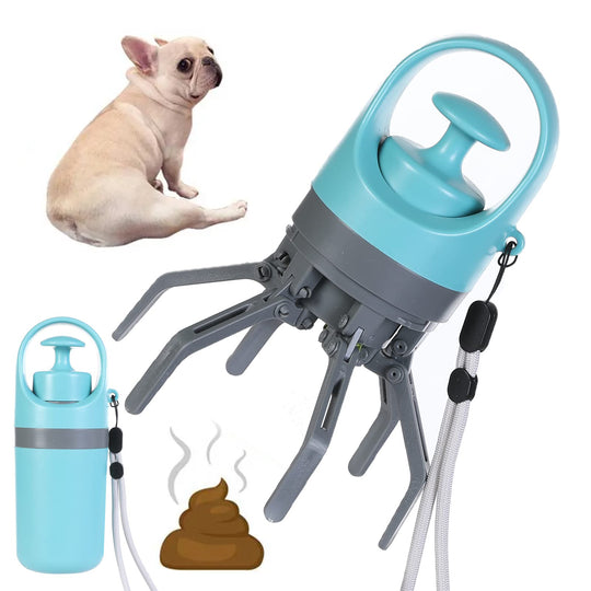 Portable Lightweight Dog Pooper Scooper with Built-In Poop Bag Dispenser Eight-Claw Shovel for Pet Toilet Picker Pet Products | Essentials Online Store 