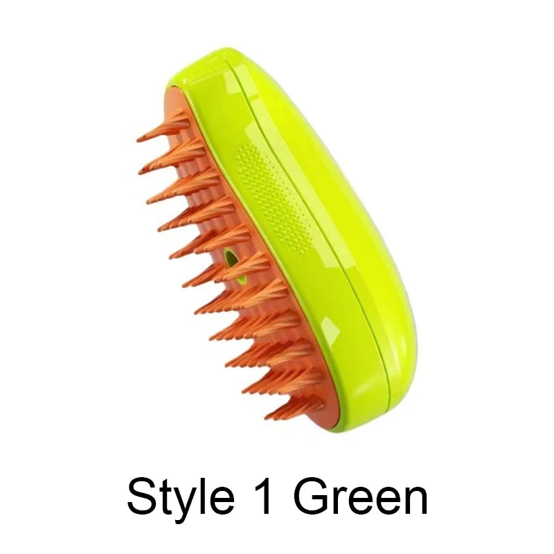 Steamy Brush Electric Spray Cat Hair Brush 3In1 Pet Hair Removal Tool 360° Rotating Handle Silicone Multifunctional Massage Comb | Essentials