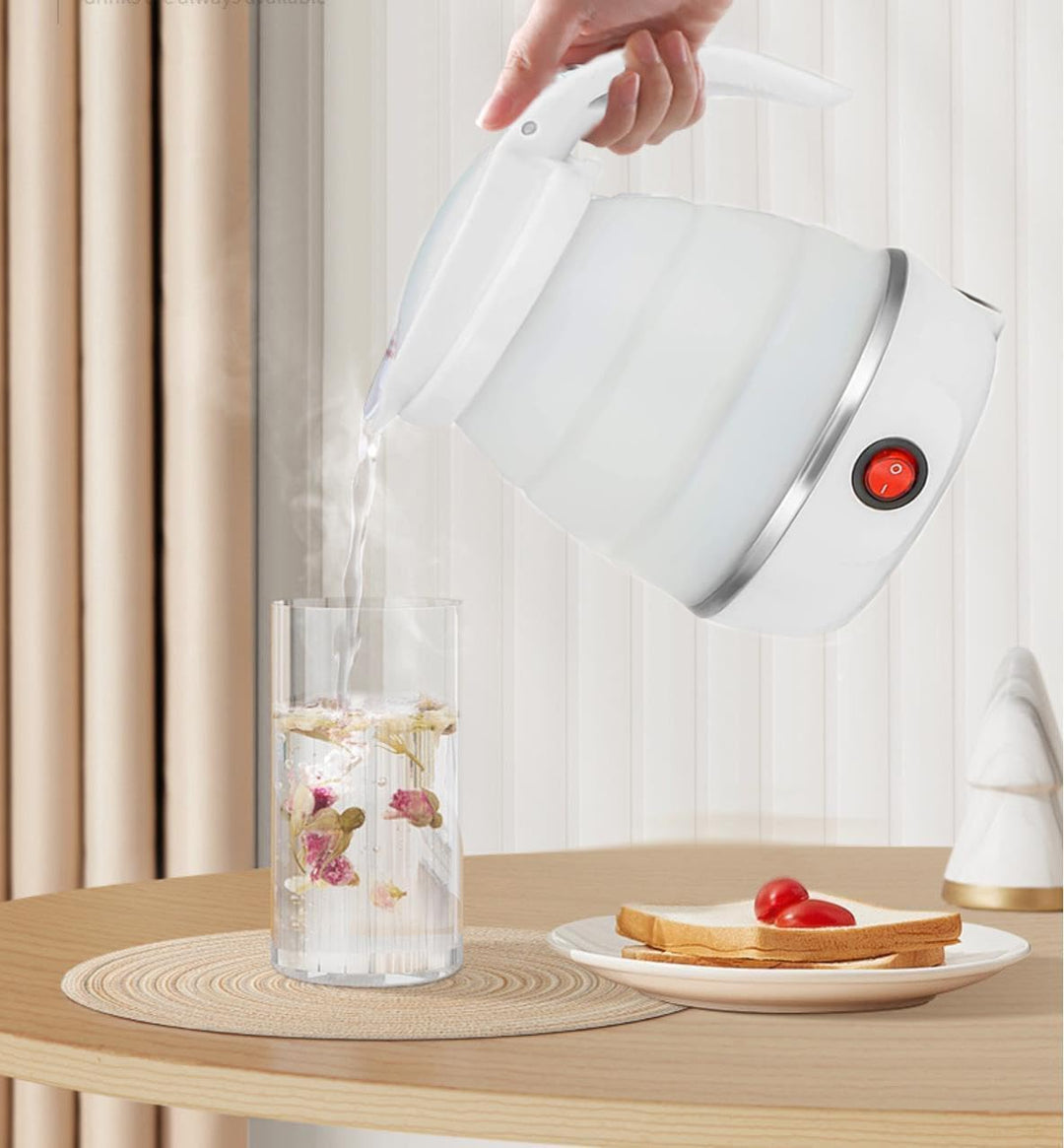 Travel Kettle Small Foldable Portable Kettle,Silicone Collapsible Tea Pot for Camping,Easy for Storage (White1) | Essentials Online Store
