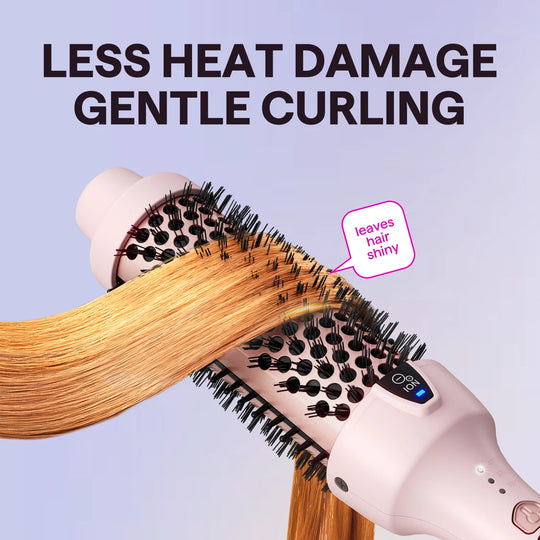 Wavytalk Thermal Brush for Blowout – 1.5 Inch Ionic Heated Nylon Brush for Natural Curls & Waves, Pink | Essentials