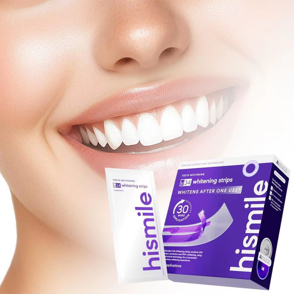 Hismile Teeth Whitening Strips – 30-Minute Quick Dental Whitening Kit to Remove Plaque, Stains & Brighten Smile | Essentials