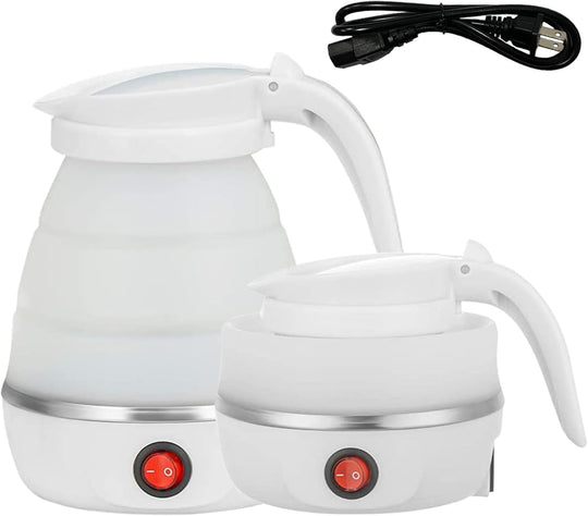 Travel Kettle Small Foldable Portable Kettle,Silicone Collapsible Tea Pot for Camping,Easy for Storage (White1) | Essentials Online Store