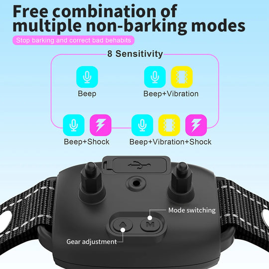 Smart Automatic anti Barking Dog Collar Rechargeable Bark Stopper Stop Barking HD Digital Display IP67 Waterproof Collar for Dogs Pet Products | Essentials Online Store