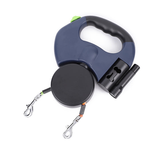 Retractable Dog Leash for Small Dogs Reflective Dual Pet Leash Lead 360 Swivel No Double Dog Walking Leash with Lights Pet Products | Essentials Online Store 