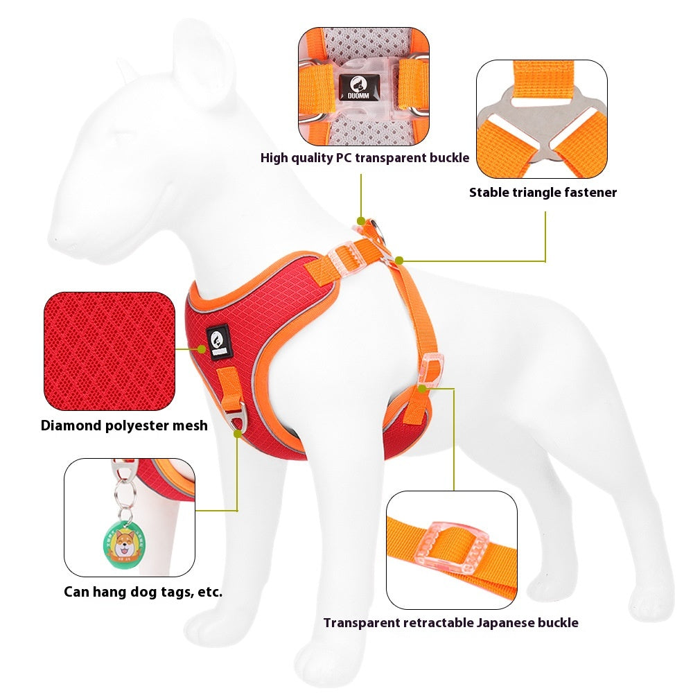 Pet Dog Harness Puppy Adjustable Breathable Mesh Reflective Saddle for Small Medium Dogs Cats Pet Supplies | Essentials Online Store 