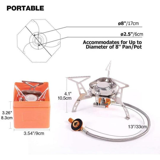 Outdoor Foldable Gas Stove with Wind Deflector, Portable Stove for Outdoor Hiking, Camping, Fishing, Picnic, Outdoor Camping Kitchenware