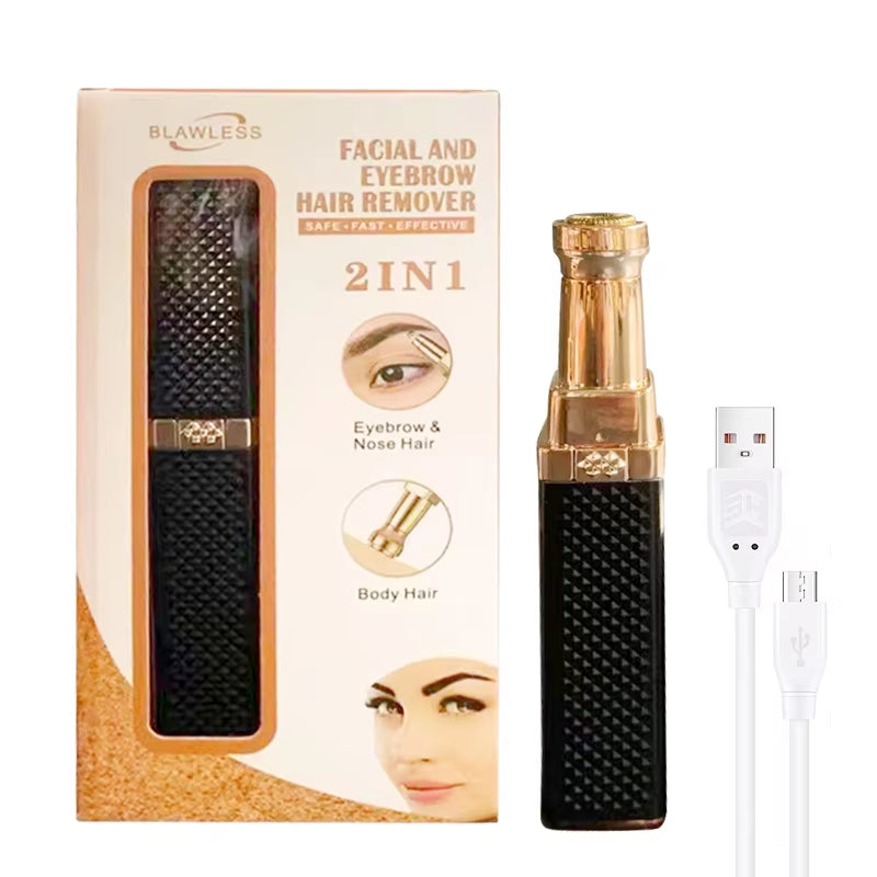 2 in 1 Women'S Electric Epilator USB Charging Portable Hair Remover Bikini Painless Shaver for Women Body Facial Eyebrow Trimmer | Essentials online  store