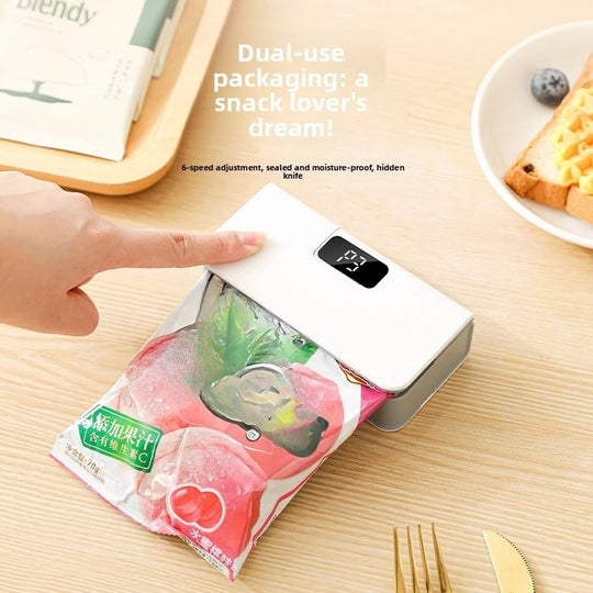 2 in 1 Mini Bag Sealer Rechargeable Bag Sealer Heat Seal with Cutter and Magnet Bag Resealer Machine for Plastic Bags Snack Bags | Essentials Online Store