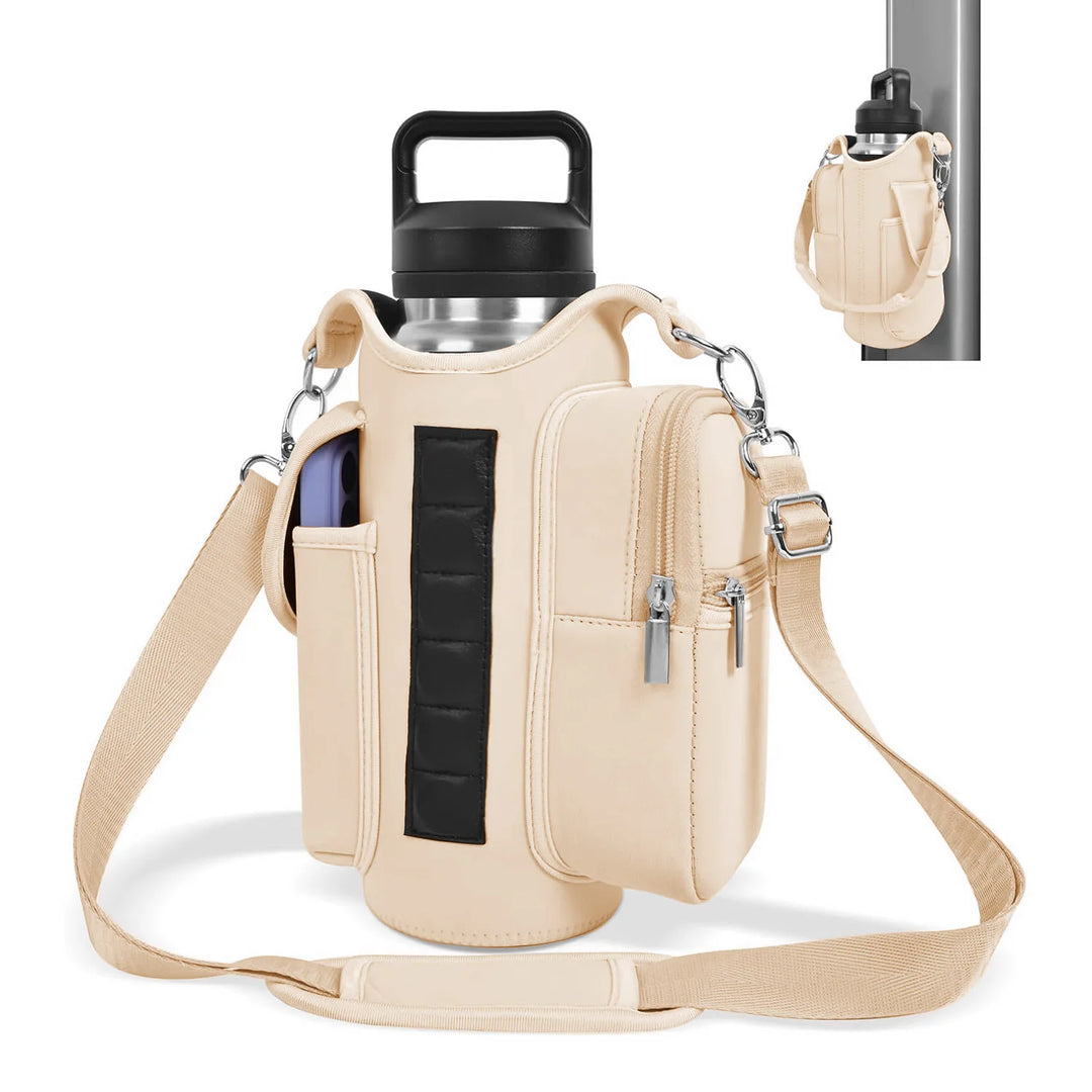 Magnetic Gym Bag Water Bottle Carrier Holder with Adjustable Shoulder Strap, 40Oz Magnets Magnetic Gym Bag Bottle Pouch Sling | Essentials