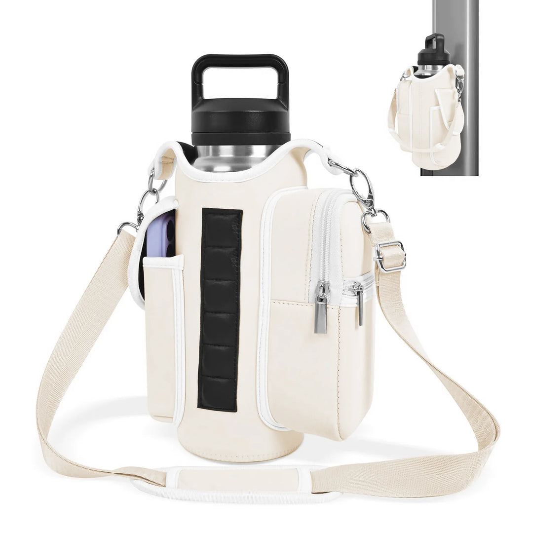 Magnetic Gym Bag Water Bottle Carrier Holder with Adjustable Shoulder Strap, 40Oz Magnets Magnetic Gym Bag Bottle Pouch Sling | Essentials