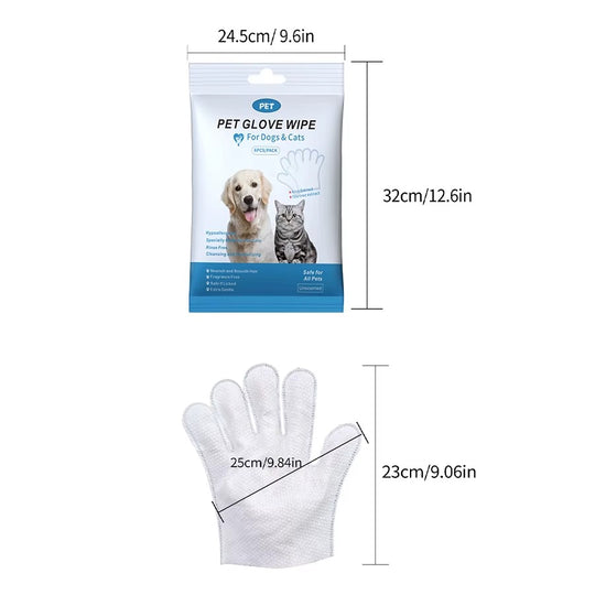 Pet Cleaning Wipe Gloves for Dogs & Cats – Deodorizing Bathing Wipes for Body, Paws & Daily Care | Essentials
