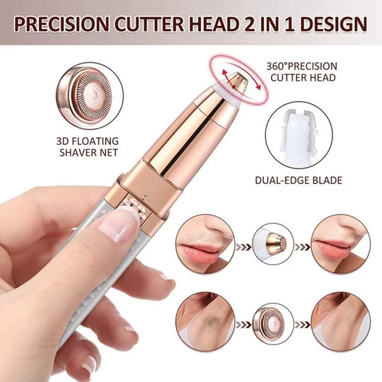 2 in 1 Women'S Electric Epilator USB Charging Portable Hair Remover Bikini Painless Shaver for Women Body Facial Eyebrow Trimmer | Essentials online  store