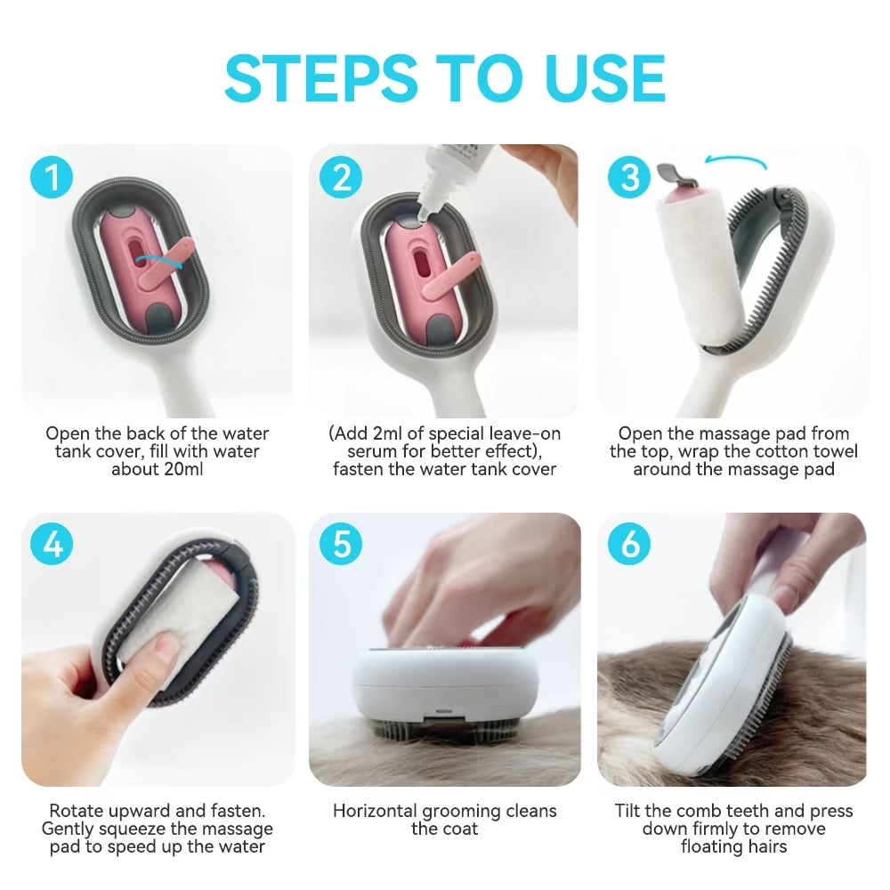 Creative Update 4 in 1 Cat Dog Grooming Comb with Water Tank Double Sided Hair Removal Brush, Pet Grooming Brush for Long&Short Haired Cats | Essentials Online store