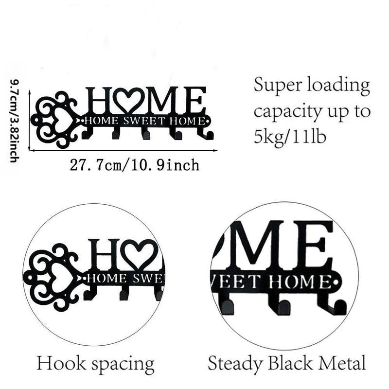 Metal Home Pattern Wall Hook, 1 Count Summer Key Hook, Retro Hollow Out Wall Decoration Storage Hook, Room Decor, Home Decor, Room Organizer, Fall Decor