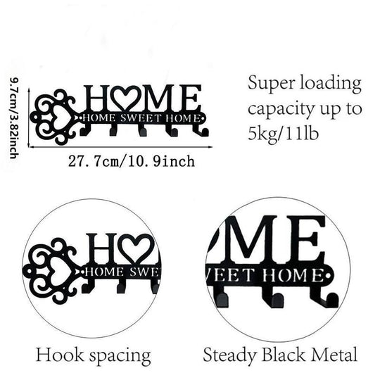 Metal Home Pattern Wall Hook, 1 Count Summer Key Hook, Retro Hollow Out Wall Decoration Storage Hook, Room Decor, Home Decor, Room Organizer, Fall Decor