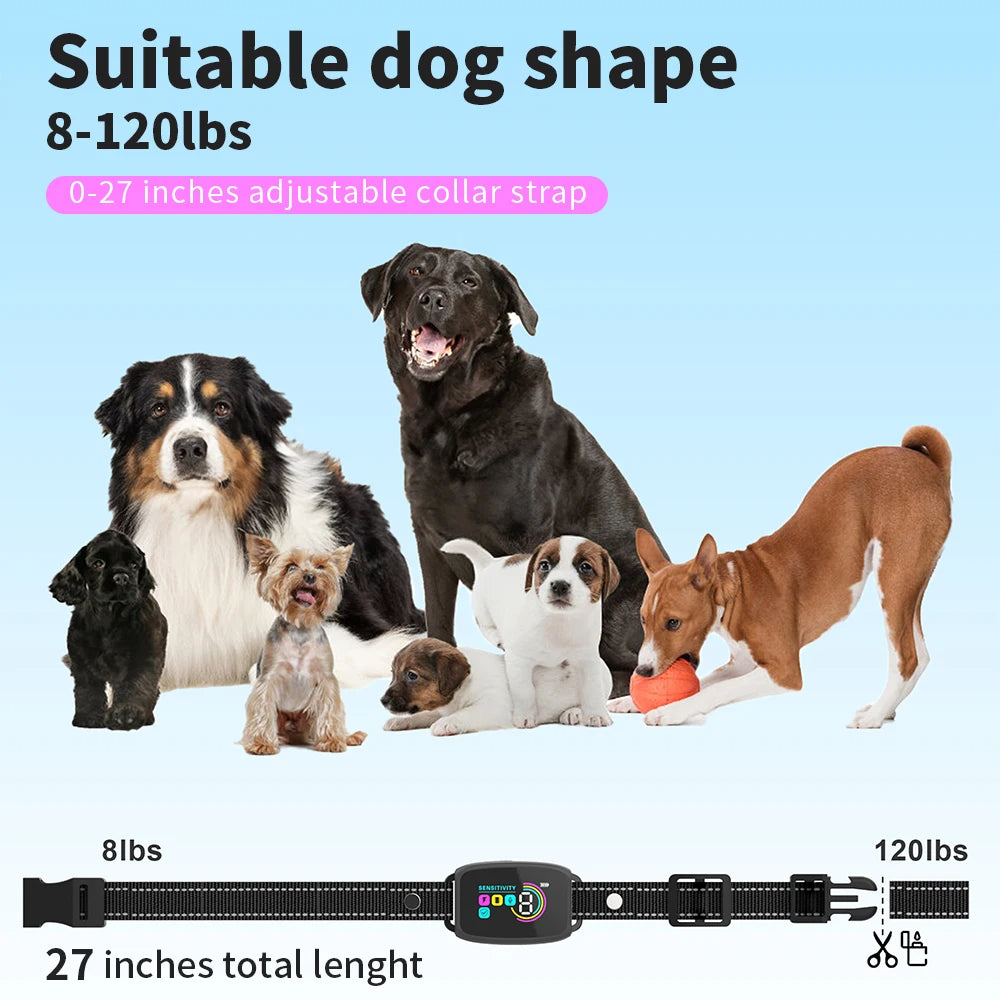 Smart Automatic anti Barking Dog Collar Rechargeable Bark Stopper Stop Barking HD Digital Display IP67 Waterproof Collar for Dogs Pet Products | Essentials Online Store