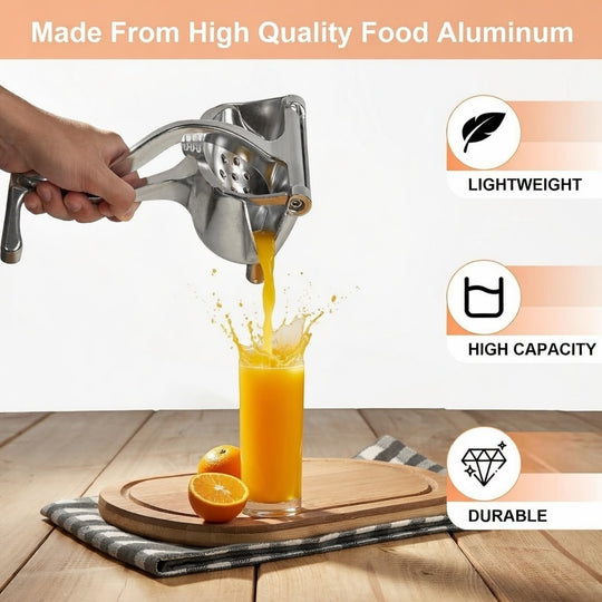 Manual Fruit Juicer – Aluminum Alloy Hand Press for Oranges, Lemons, Pomegranates & More | Essentials