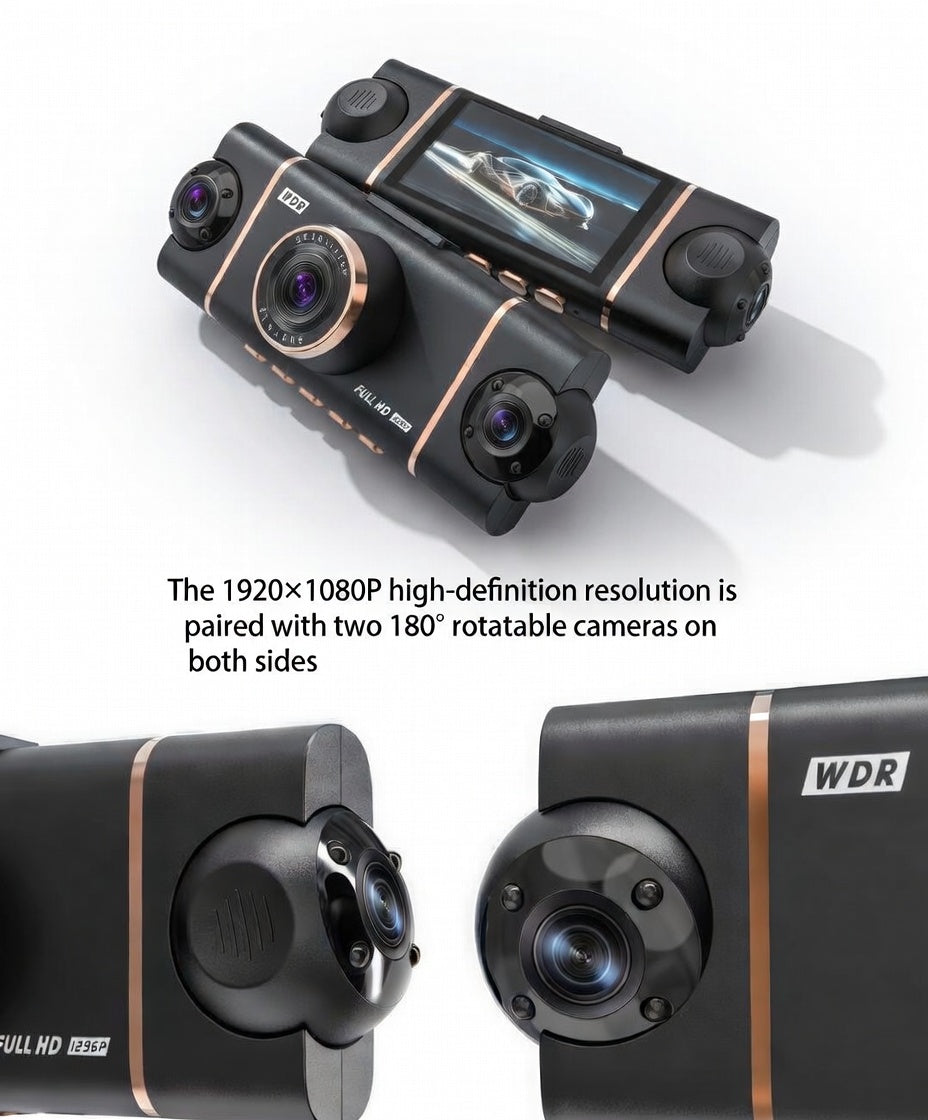 4-Channel Dash Cam – 1080P WiFi HD Car DVR with Front/Rear/Side Cameras, Night Vision & Parking Mode | Essentials