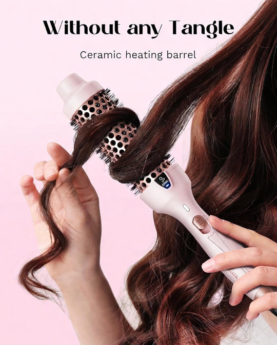 Wavytalk Thermal Brush for Blowout – 1.5 Inch Ionic Heated Nylon Brush for Natural Curls & Waves, Pink | Essentials