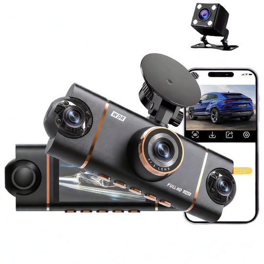 4-Channel Dash Cam – 1080P WiFi HD Car DVR with Front/Rear/Side Cameras, Night Vision & Parking Mode | Essentials