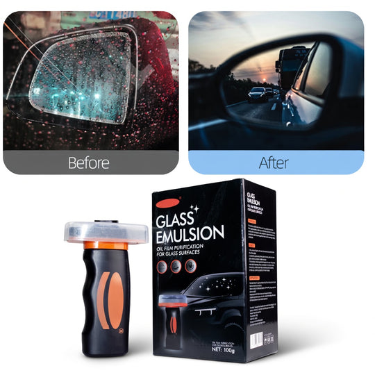 Handheld Glass Oil-Film Remover- Windshield Rain Repellent Coating for Auto Glass & Mirrors Anti-Fog & Oil Film Removal | Essentials