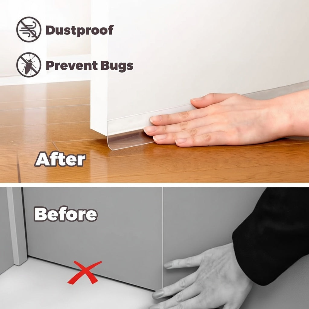 5M Self-Adhesive Door Bottom Seal Strip – Weatherproof Rubber Draft Stopper for Doors & Windows | Essentials