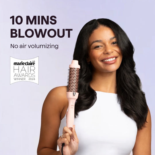 Wavytalk Thermal Brush for Blowout – 1.5 Inch Ionic Heated Nylon Brush for Natural Curls & Waves, Pink | Essentials