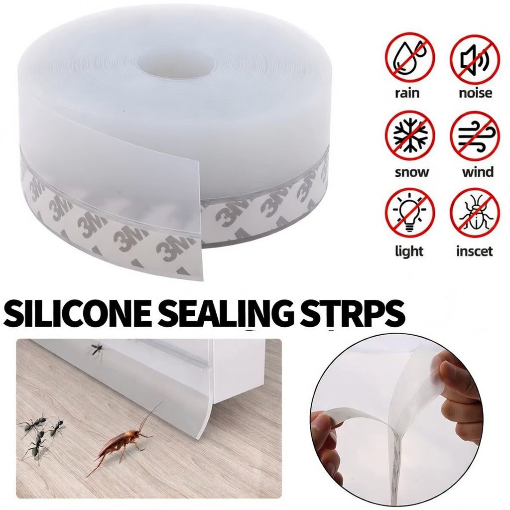 5M Self-Adhesive Door Bottom Seal Strip – Weatherproof Rubber Draft Stopper for Doors & Windows | Essentials
