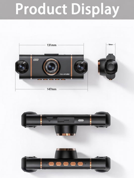 4-Channel Dash Cam – 1080P WiFi HD Car DVR with Front/Rear/Side Cameras, Night Vision & Parking Mode | Essentials