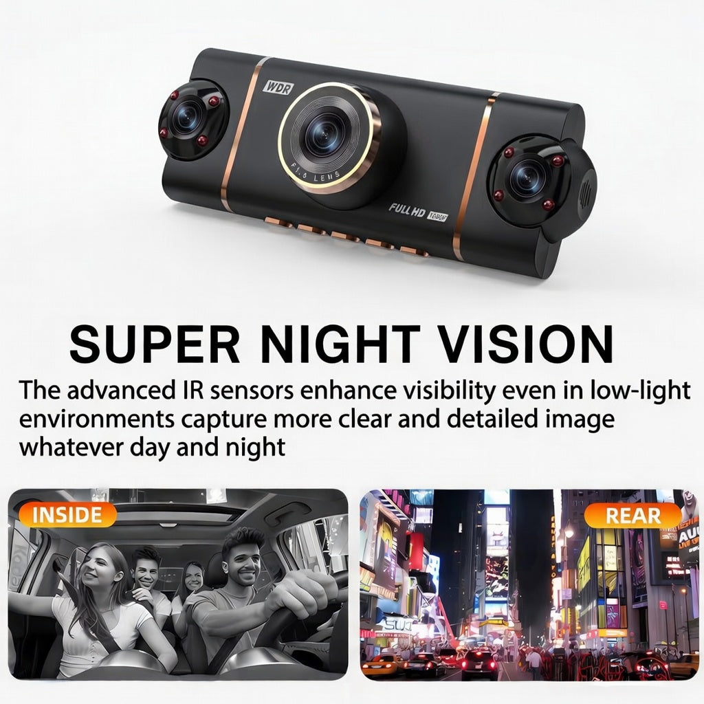 4-Channel Dash Cam – 1080P WiFi HD Car DVR with Front/Rear/Side Cameras, Night Vision & Parking Mode | Essentials