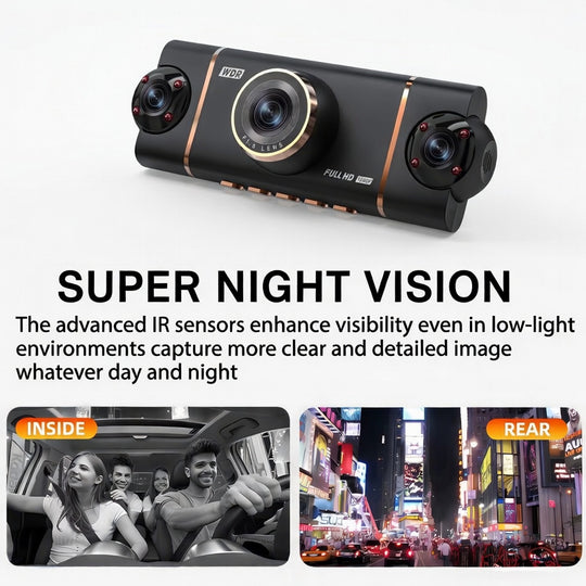 4-Channel Dash Cam – 1080P WiFi HD Car DVR with Front/Rear/Side Cameras, Night Vision & Parking Mode | Essentials