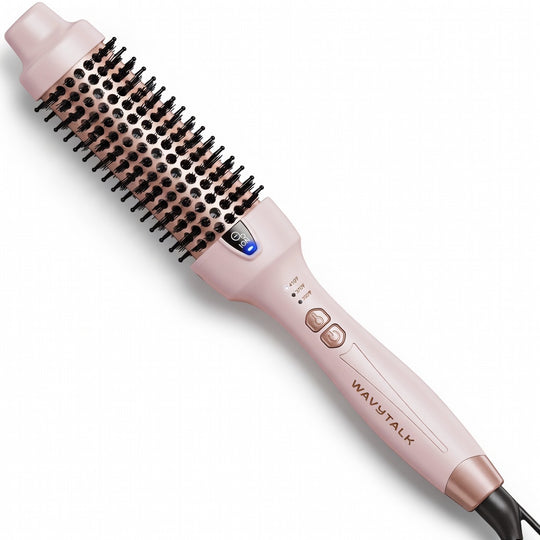 Wavytalk Thermal Brush for Blowout – 1.5 Inch Ionic Heated Nylon Brush for Natural Curls & Waves, Pink | Essentials