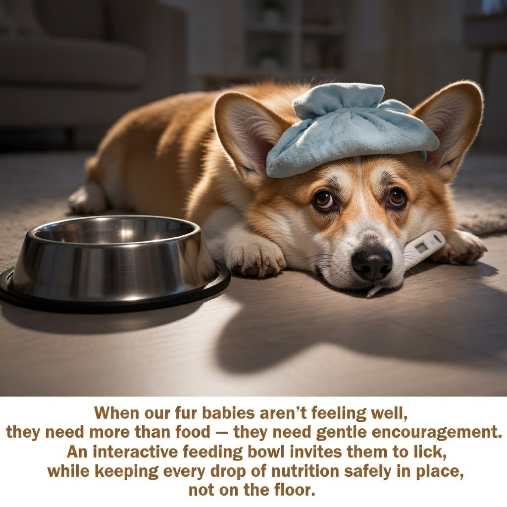 Slow Feeder Dog Bowl for Liquid Treats – Anti-Slip Interactive Lick Mat with Rolling Ball for Bone Broth, Yogurt & Supplements | Essentials