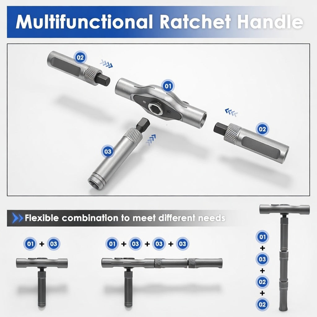 24-in-1 Magnetic Ratchet Screwdriver Set – Compact Portable Multi-Bit Tool with Reversible High-Torque Handle | Essentials
